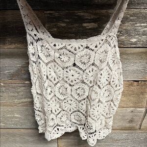 Torrid Cream Crochet Lace Crop Top